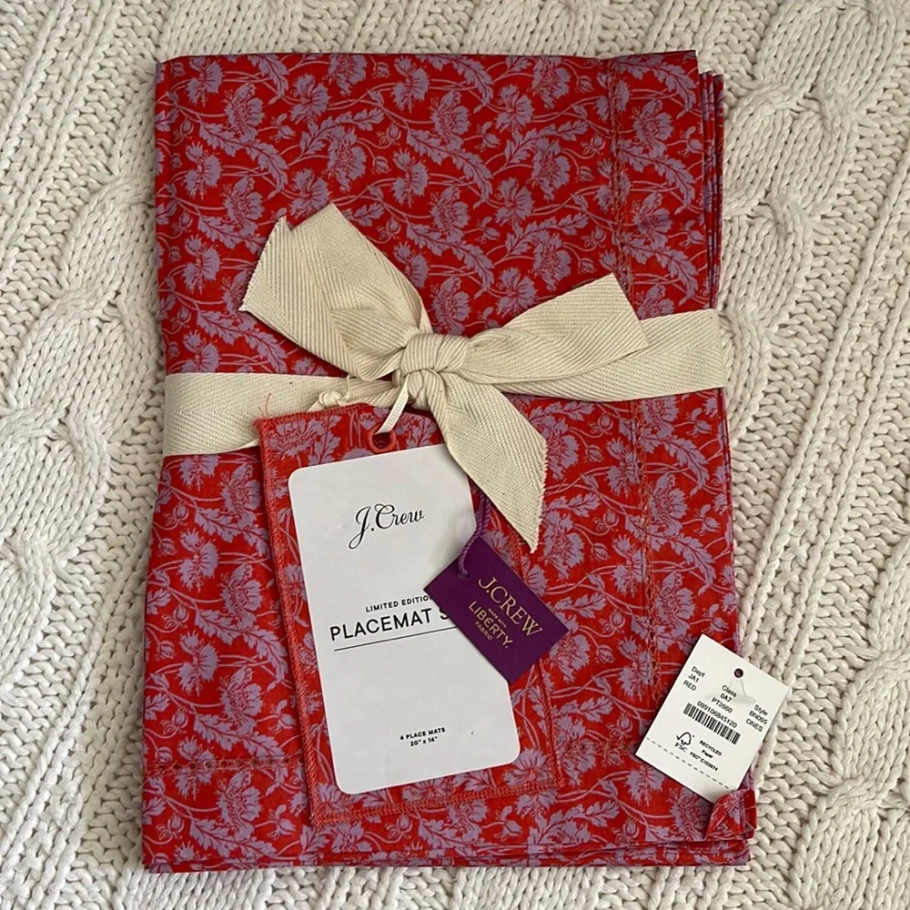 Liberty for J.Crew Placemat Table Linens Set - Four Placemats BN095